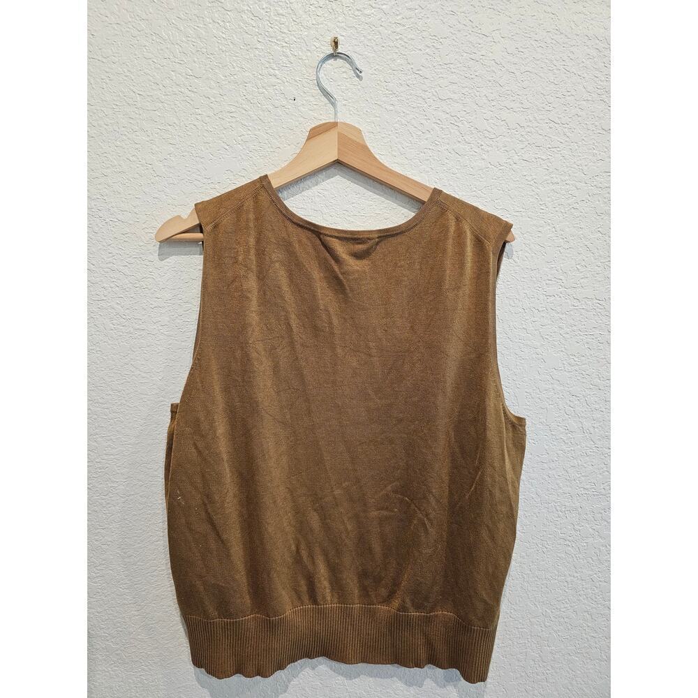 Josephine chaus Brown blouse sweater vest top sz xl - Picture 3 of 3